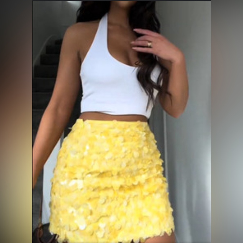 SOLD-Yellow Floral Skirt